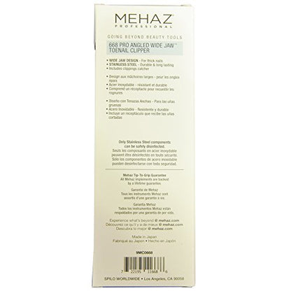Mehaz 668 Pro Angled Wide Jaw Toenail Clipper – Stainless Steel, Clear, 3.4 Inch Avelisse