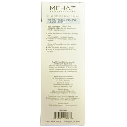 Mehaz 668 Pro Angled Wide Jaw Toenail Clipper – Stainless Steel, Clear, 3.4 Inch Avelisse