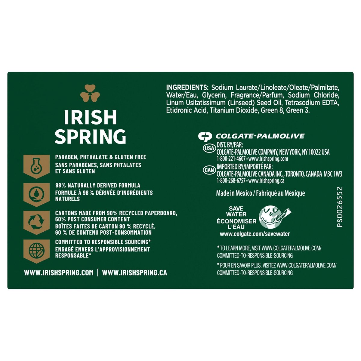 Irish Spring Original Deodorant Soap Bars, 3 Count - Fresh Scent, Long-Lasting Clean - görsel 3
