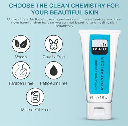 Air Repair Complexion Boosting Moisturizer with Hyaluronic Acid & Ceramide – Hydrating Face Moisturizer for Dry Skin, Reduces Aging & Wrinkles, Vegan & Cruelty Free Avelisse