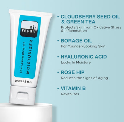 Air Repair Complexion Boosting Moisturizer with Hyaluronic Acid & Ceramide – Hydrating Face Moisturizer for Dry Skin, Reduces Aging & Wrinkles, Vegan & Cruelty Free Avelisse