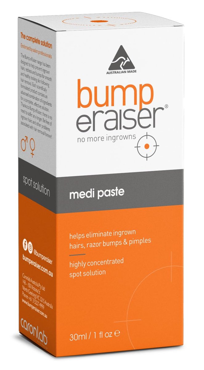 Bump eRaiser Medi Paste 1.0 fl oz — Concentrated Overnight Spot Treatment for Ingrown Hairs, Razor Bumps & Pimples | No Harsh Alcohol | Made in Australia Avelisse