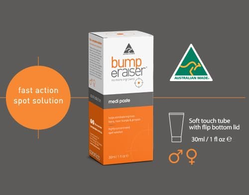 Bump eRaiser Medi Paste 1.0 fl oz — Concentrated Overnight Spot Treatment for Ingrown Hairs, Razor Bumps & Pimples | No Harsh Alcohol | Made in Australia Avelisse