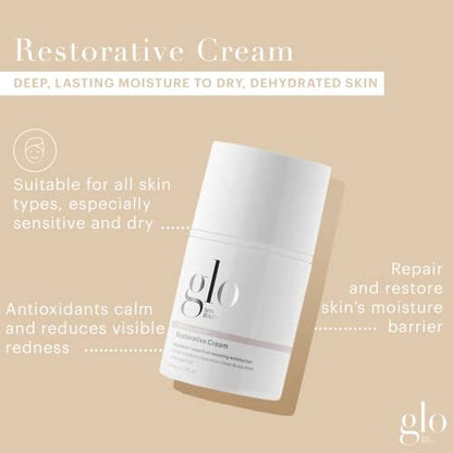 Glo Skin Beauty Restorative Cream – Hydrating Face Moisturizer with Resveratrol, Squalane & Black Currant Seed Oil for Dry, Sensitive & Aging Skin (1.7 oz) Avelisse