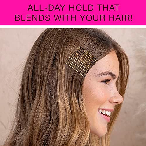 Scunci by Conair No-Slip Grip Bobby Pins for Brown Hair - Blonde & Brunette Color Match - 48 Count - görsel 8