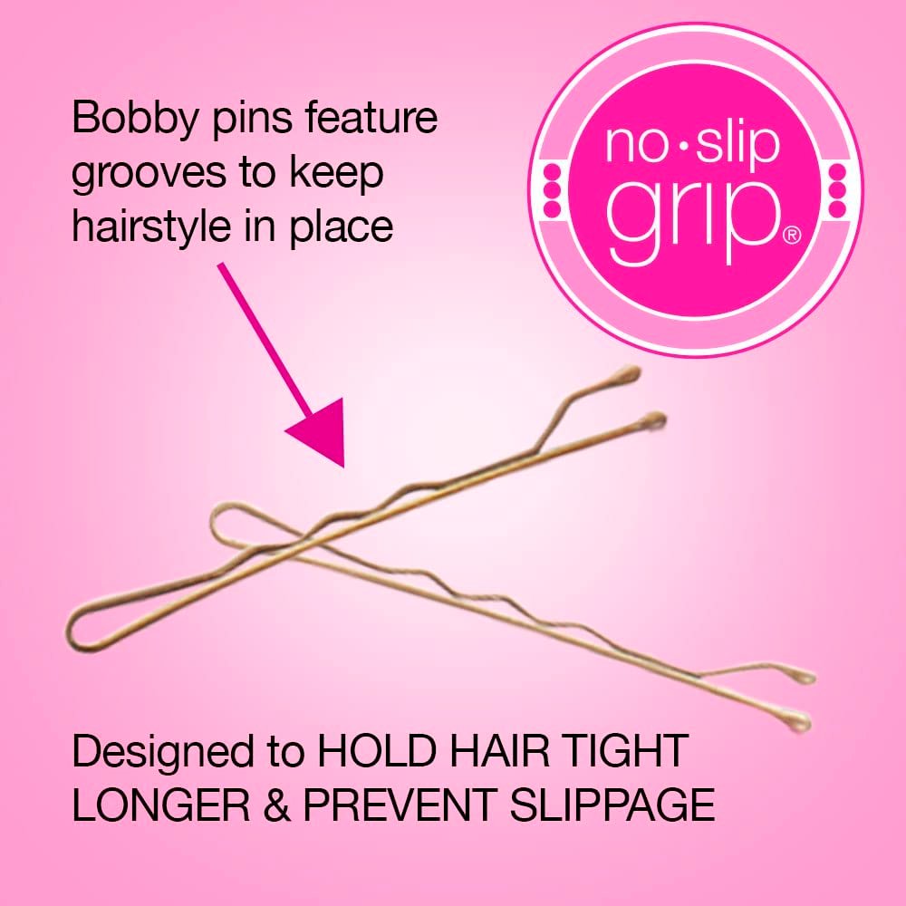 Scunci by Conair No-Slip Grip Bobby Pins for Brown Hair - Blonde & Brunette Color Match - 48 Count - görsel 3