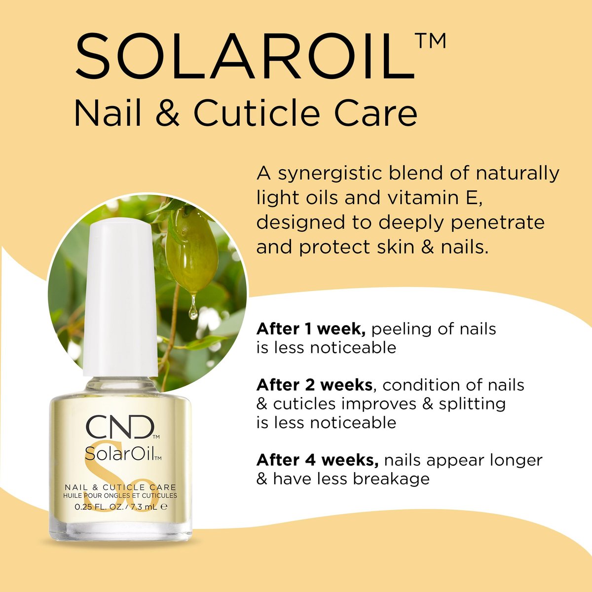 CND SolarOil Cuticle Oil – Nourishing Jojoba, Vitamin E, Rice Bran & Sweet Almond Oil Blend, 0.25 fl oz - görsel 3