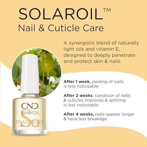 CND SolarOil Cuticle Oil – Nourishing Jojoba, Vitamin E, Rice Bran & Sweet Almond Oil Blend, 0.25 fl oz - görsel 4