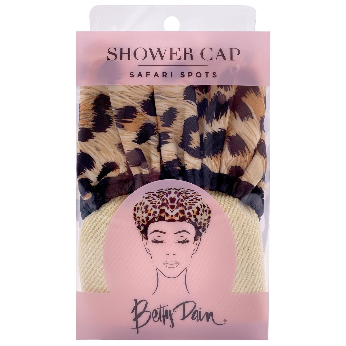 Betty Dain Reversible Oversized Waterproof Shower Cap – Large Nylon Shower Cap with Terry Lining for Long Hair, Socialite Safari Spots - görsel 11