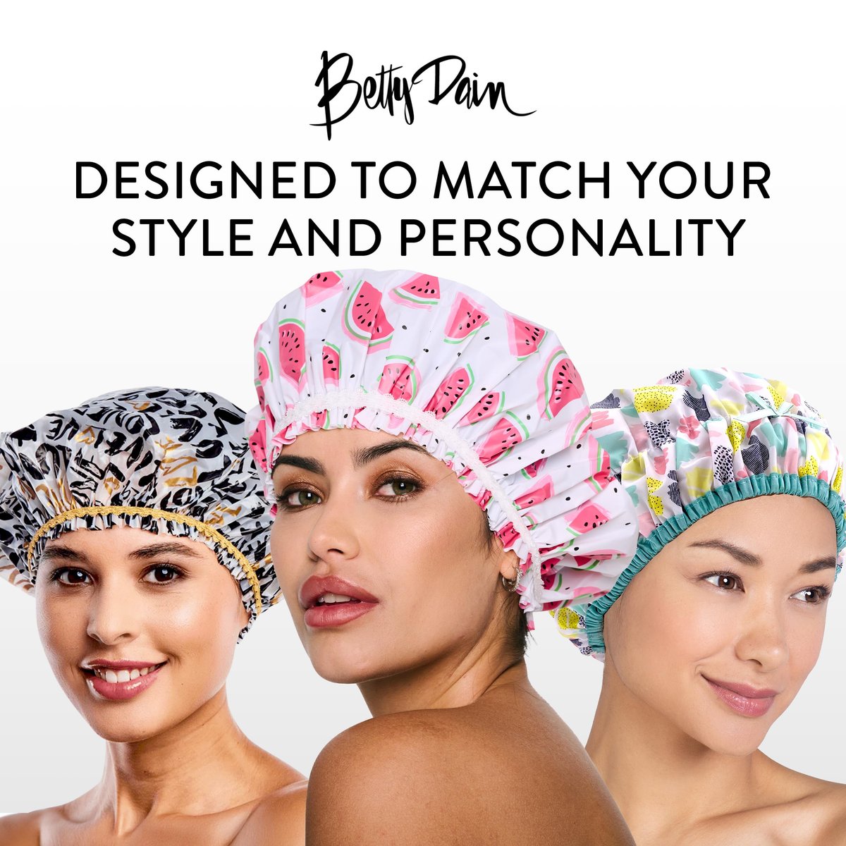 Betty Dain Reversible Oversized Waterproof Shower Cap – Large Nylon Shower Cap with Terry Lining for Long Hair, Socialite Safari Spots - görsel 13