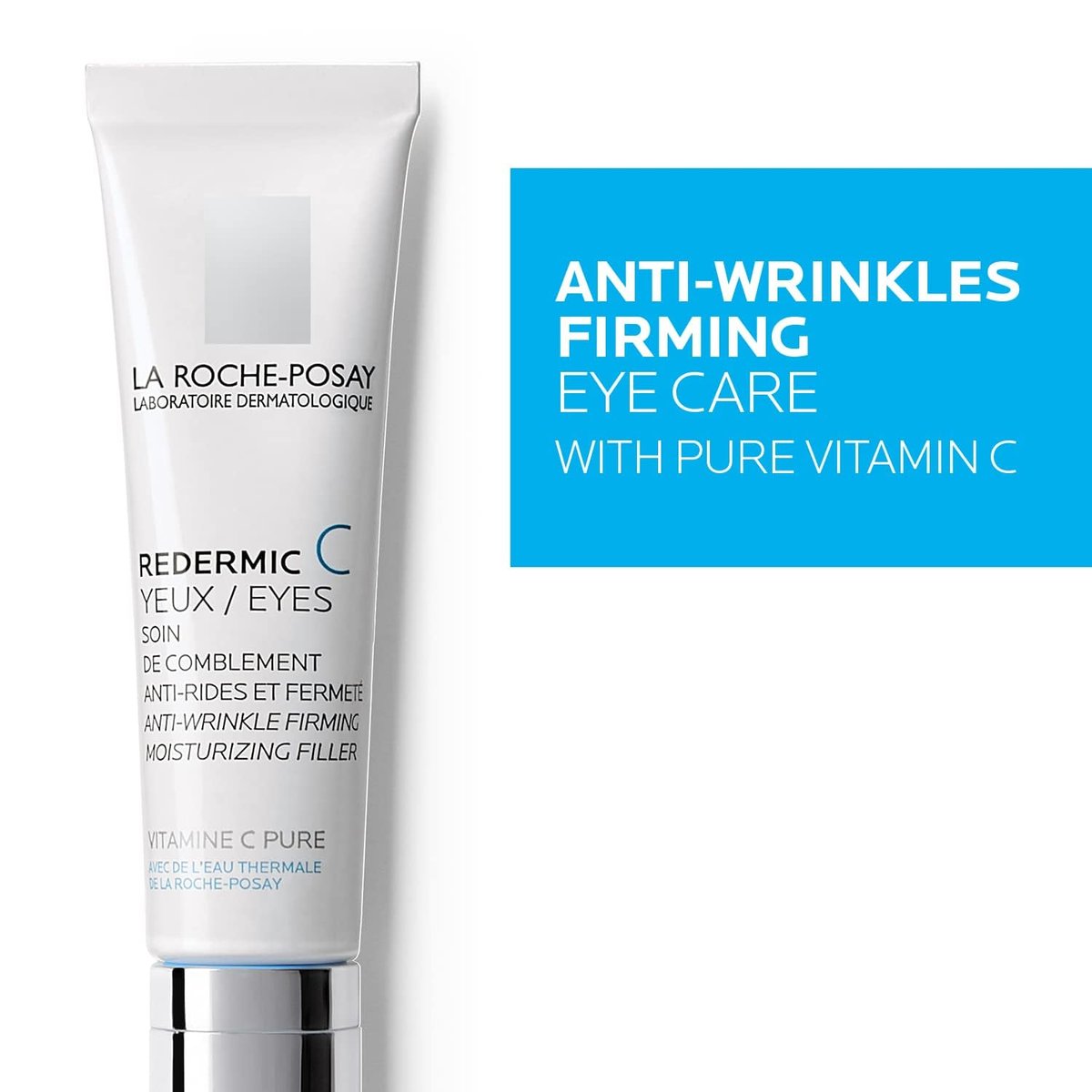 La Roche-Posay Redermic C Pure Vitamin C Eye Cream with Hyaluronic Acid – Anti-Aging Eye Cream for Wrinkles, 0.5 Fl Oz Avelisse