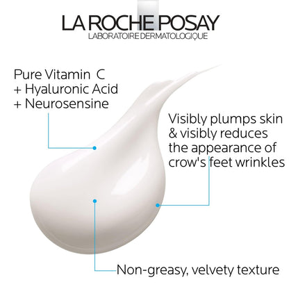 La Roche-Posay Redermic C Pure Vitamin C Eye Cream with Hyaluronic Acid – Anti-Aging Eye Cream for Wrinkles, 0.5 Fl Oz Avelisse
