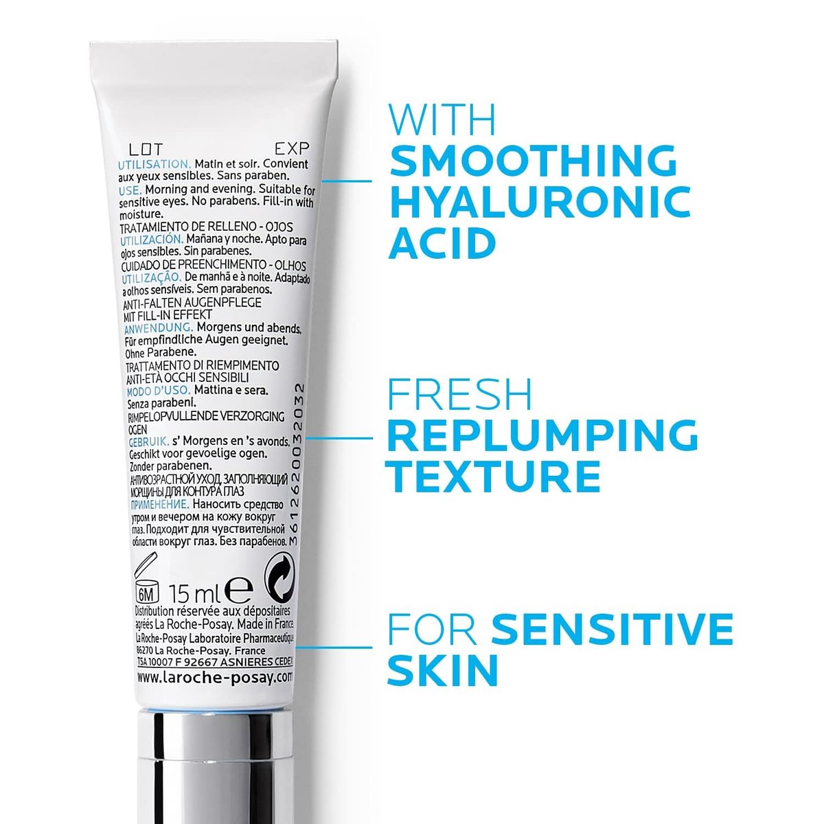 La Roche-Posay Redermic C Pure Vitamin C Eye Cream with Hyaluronic Acid – Anti-Aging Eye Cream for Wrinkles, 0.5 Fl Oz Avelisse