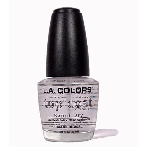 L.A. COLORS Nail Polish Top Coat – Clear, High-Shine Finish, 0.5 fl oz - görsel 1