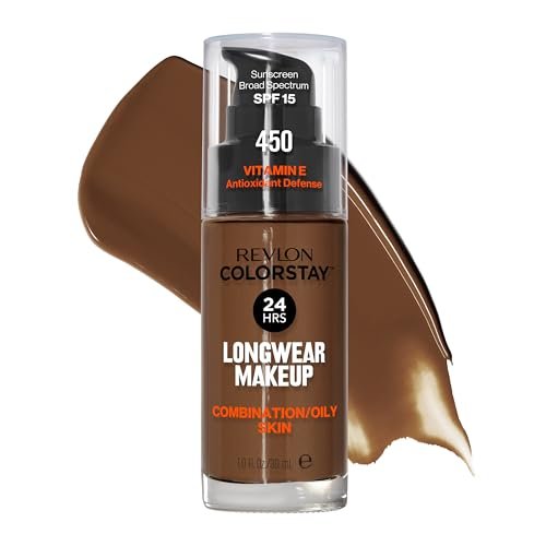 Revlon ColorStay Liquid Foundation for Combination & Oily Skin, SPF 15, Medium-Full Coverage, Matte Finish, 450 Mocha, 1 fl oz - görsel 2