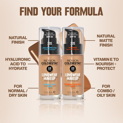 Revlon ColorStay Liquid Foundation for Combination & Oily Skin, SPF 15, Medium-Full Coverage, Matte Finish, 450 Mocha, 1 fl oz
