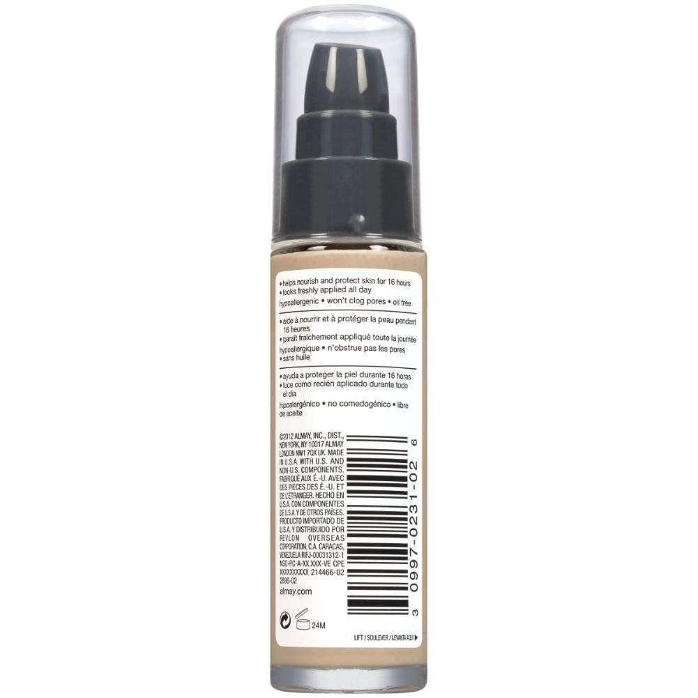 Almay Truly Lasting Color Liquid Foundation - Long Wearing Natural Finish, Hypoallergenic & Cruelty-Free, 140 Buff, 1 fl oz - görsel 13