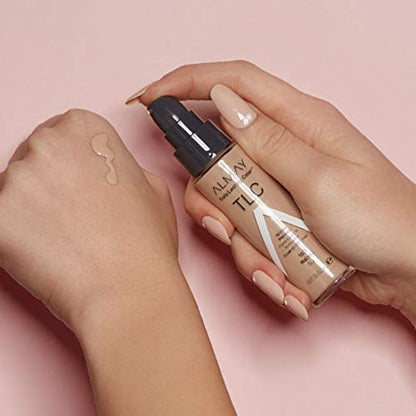 Almay Truly Lasting Color Liquid Foundation - Long Wearing Natural Finish, Hypoallergenic & Cruelty-Free, 140 Buff, 1 fl oz