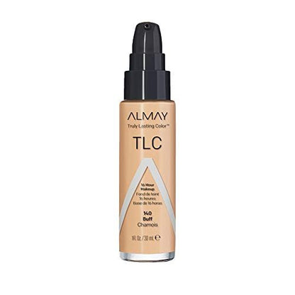 Almay Truly Lasting Color Liquid Foundation - Long Wearing Natural Finish, Hypoallergenic & Cruelty-Free, 140 Buff, 1 fl oz