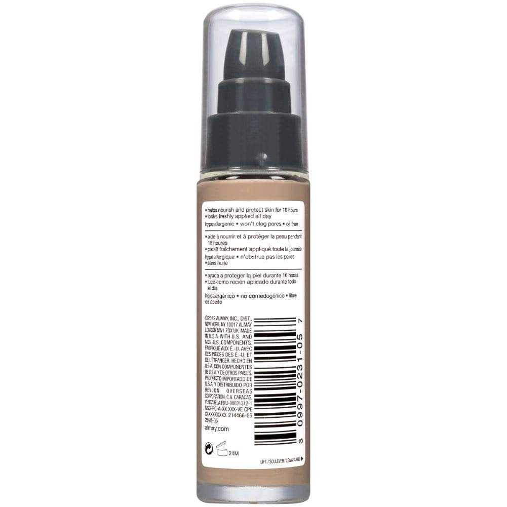Almay Truly Lasting Color Liquid Foundation - Long Wearing Natural Finish, Hypoallergenic, Cruelty-Free, 240 Beige, 1 fl oz - görsel 13