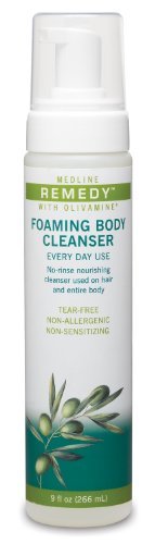 Medline Remedy Olivamine Foaming Body Cleanser, No Rinse, Scented, 9-oz Pump Bottle Avelisse