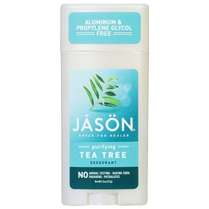 Jason Aluminum Free Deodorant Stick, Purifying Tea Tree, 2.5 oz (Pack of 3) - Natural, Gentle Deodorant for Sensitive Skin