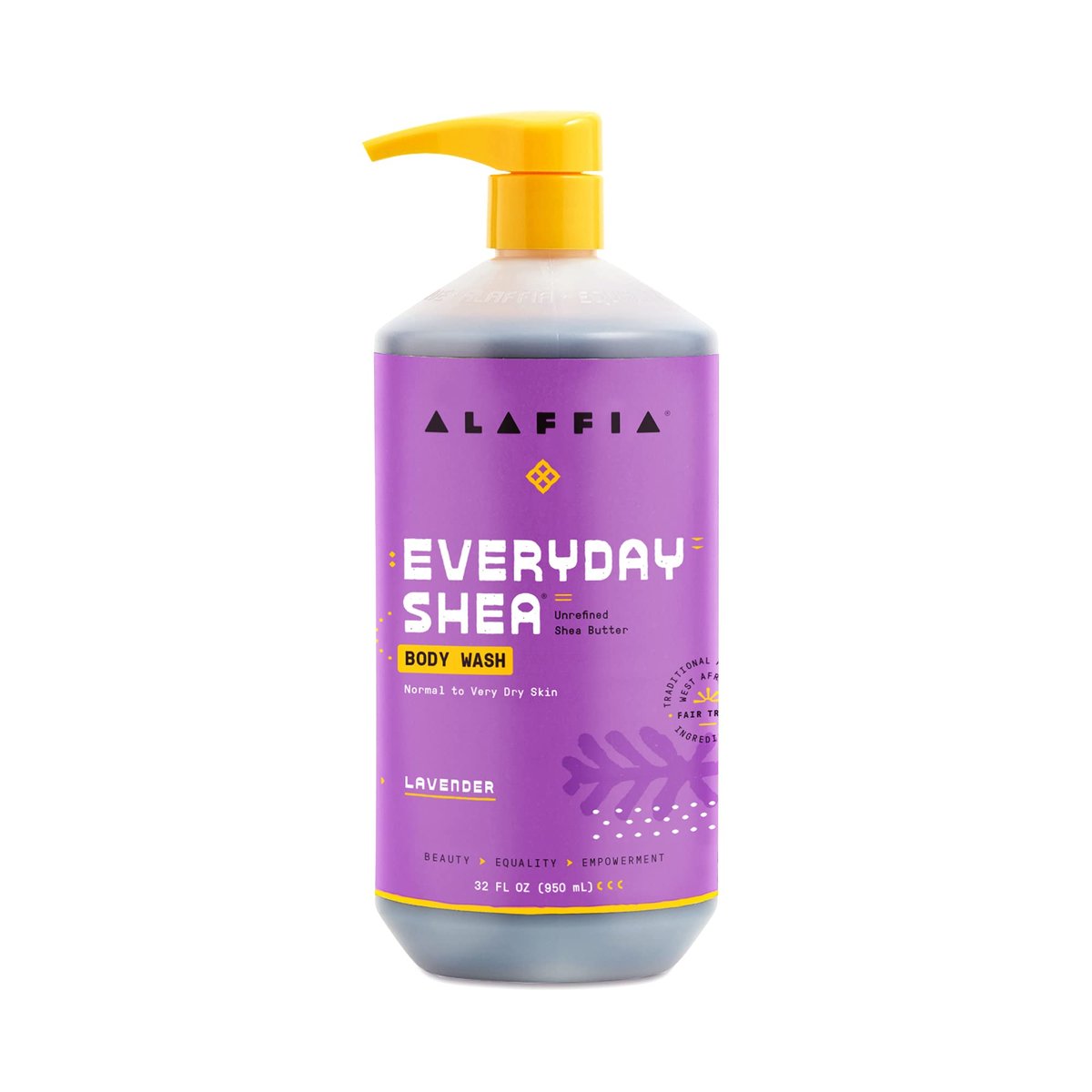 EveryDay Shea Body Wash - Lavender, 32 Fl Oz - Moisturizing & Cleansing with Shea Butter, Neem, Coconut Oil - Fair Trade - görsel 1
