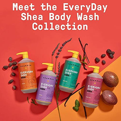 EveryDay Shea Body Wash - Lavender, 32 Fl Oz - Moisturizing & Cleansing with Shea Butter, Neem, Coconut Oil - Fair Trade