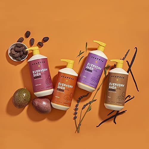 Alaffia EveryDay Shea Body Lotion - Moisturizing Body Lotion for Normal to Very Dry Skin with Shea Butter and Lemongrass, Fair Trade, Vanilla Scent, 32 fl oz Avelisse