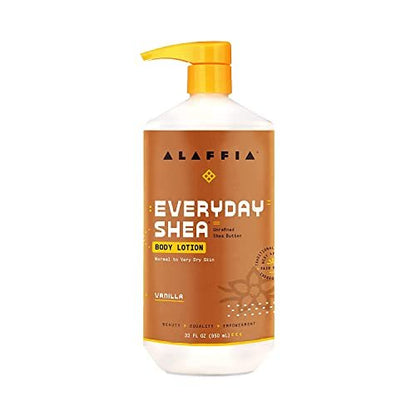 Alaffia EveryDay Shea Body Lotion - Moisturizing Body Lotion for Normal to Very Dry Skin with Shea Butter and Lemongrass, Fair Trade, Vanilla Scent, 32 fl oz Avelisse
