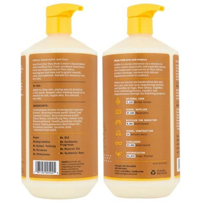 Alaffia EveryDay Shea Body Lotion - Moisturizing Body Lotion for Normal to Very Dry Skin with Shea Butter and Lemongrass, Fair Trade, Vanilla Scent, 32 fl oz Avelisse