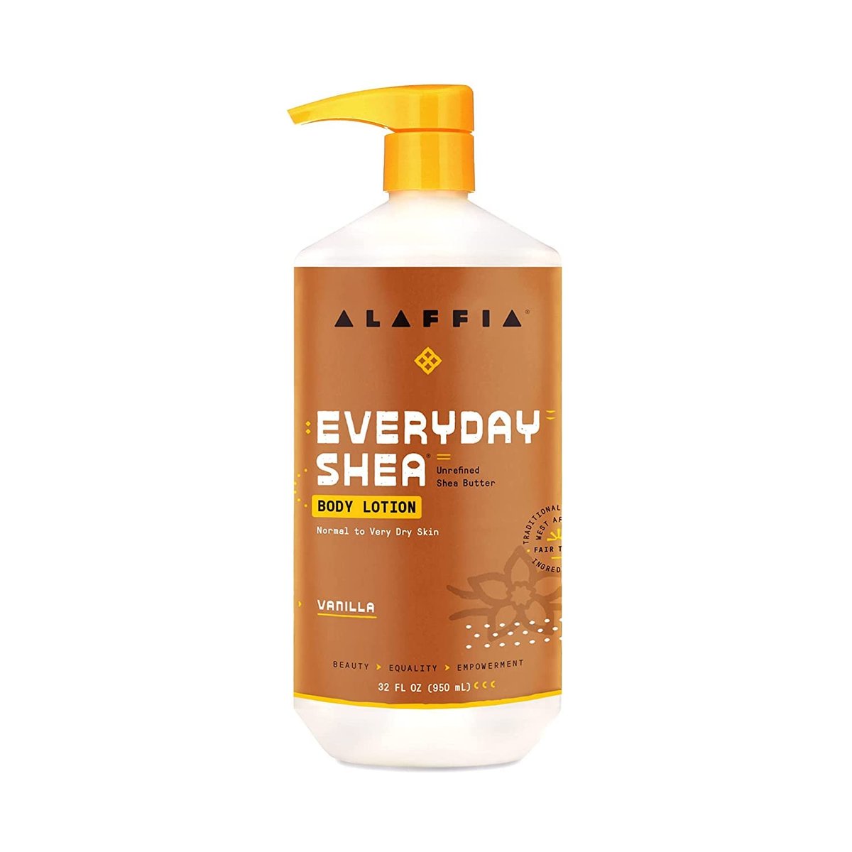 Alaffia EveryDay Shea Body Lotion - Moisturizing Body Lotion for Normal to Very Dry Skin with Shea Butter and Lemongrass, Fair Trade, Vanilla Scent, 32 fl oz Avelisse