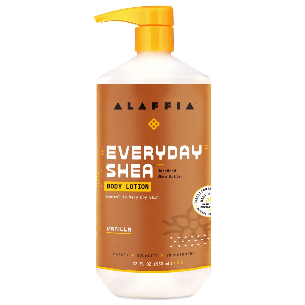 Alaffia EveryDay Shea Body Lotion - Moisturizing Body Lotion for Normal to Very Dry Skin with Shea Butter and Lemongrass, Fair Trade, Vanilla Scent, 32 fl oz Avelisse