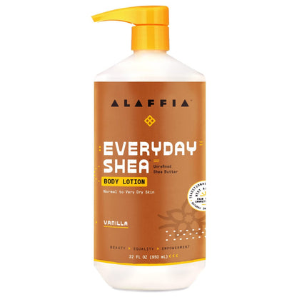 Alaffia EveryDay Shea Body Lotion - Moisturizing Body Lotion for Normal to Very Dry Skin with Shea Butter and Lemongrass, Fair Trade, Vanilla Scent, 32 fl oz Avelisse