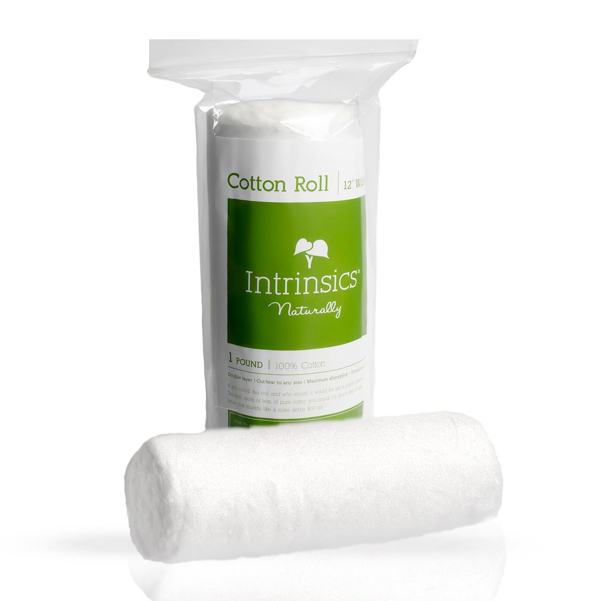 Intrinsics 100% Pure Cotton Roll (1lb) – 12" Wide Premium Esthetician Cotton for Facials, Waxing & Skincare | Hypoallergenic & High Absorbency Avelisse