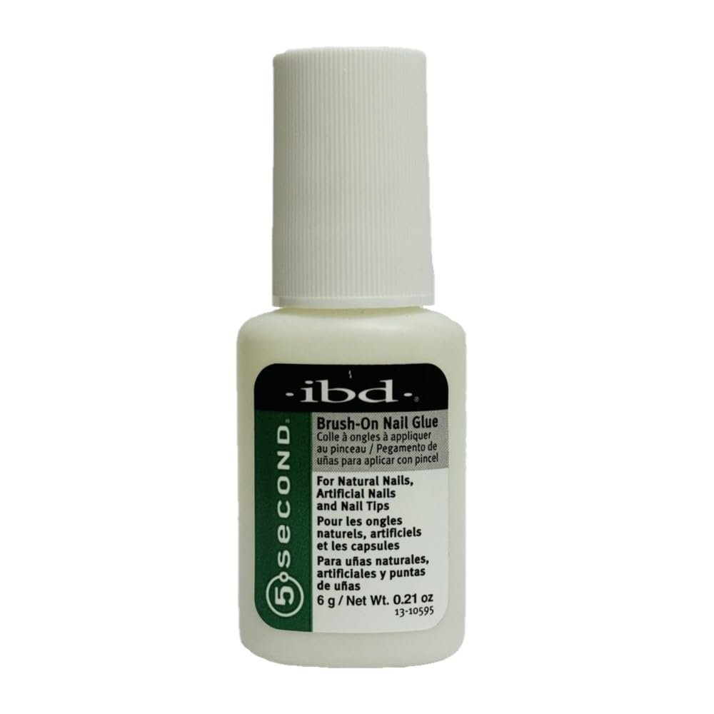IBD 5 Second Brush-On Nail Glue – Clear, Fast-Drying Cyanoacrylate Adhesive for Professional Nail Repair & Press-Ons - görsel 1