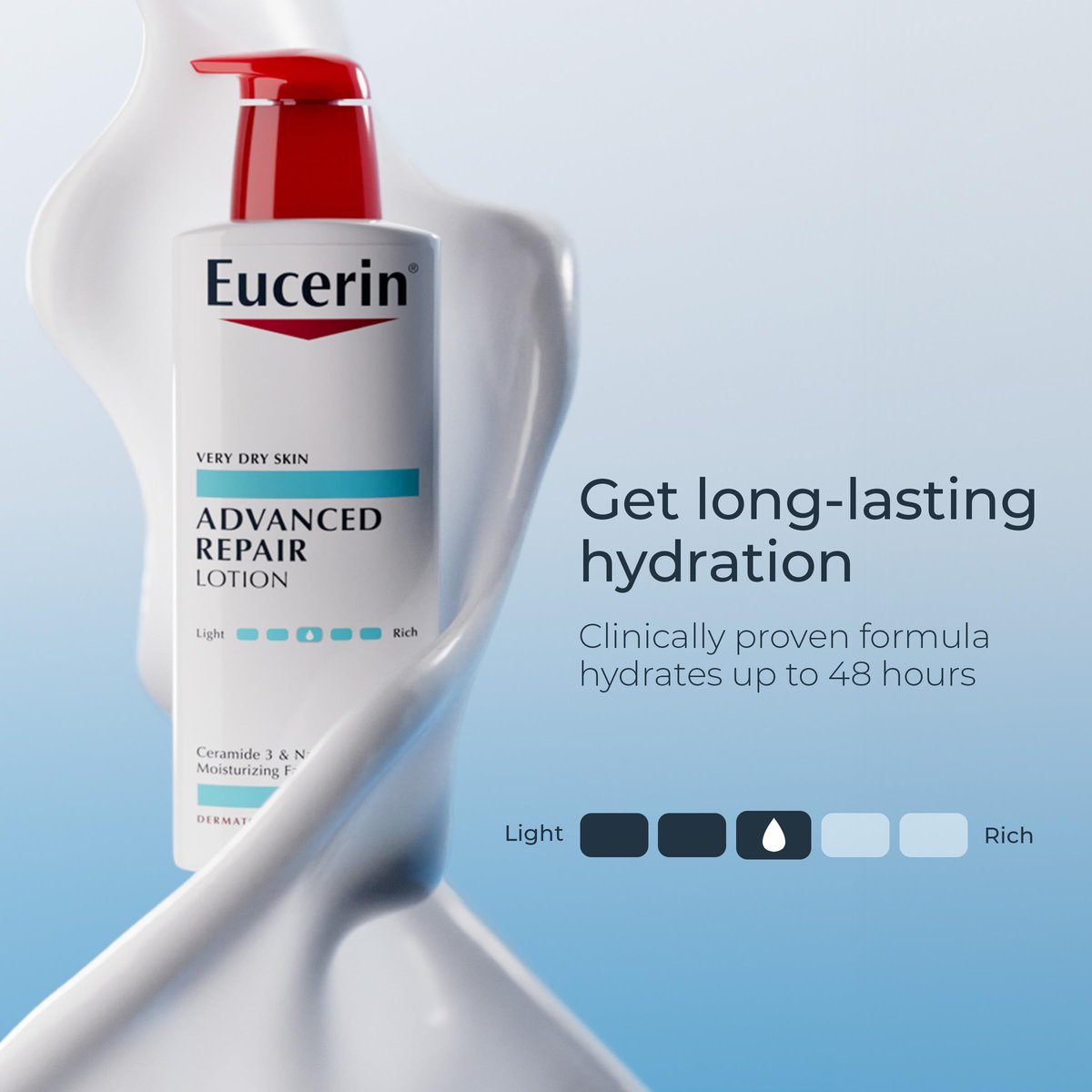 Eucerin Advanced Repair Body Lotion for Very Dry Skin, Unscented, 16.9 Fl Oz - görsel 5