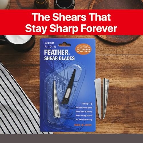 Feather Switch-Blade Haircutting Shears Replacement Blades - Model 50/55 for Professional Stylists & Barbers - Stainless Steel - No-Nip Tip - Made in Japan Avelisse