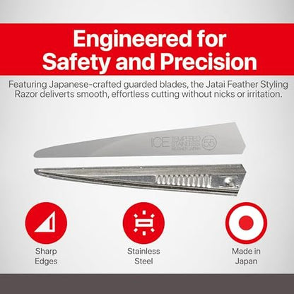 Feather Switch-Blade Haircutting Shears Replacement Blades - Model 50/55 for Professional Stylists & Barbers - Stainless Steel - No-Nip Tip - Made in Japan Avelisse