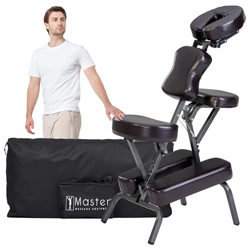 Master Massage Bedford Portable Light Weight Folding Salon Massage Chair with Carrying Case Bag and Height Adjustment (Coffee) - görsel 2