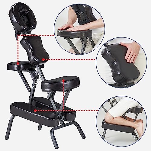 Master Massage Bedford Portable Light Weight Folding Salon Massage Chair with Carrying Case Bag and Height Adjustment (Coffee) - görsel 10