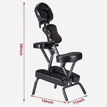 Master Massage Bedford Portable Light Weight Folding Salon Massage Chair with Carrying Case Bag and Height Adjustment (Coffee)