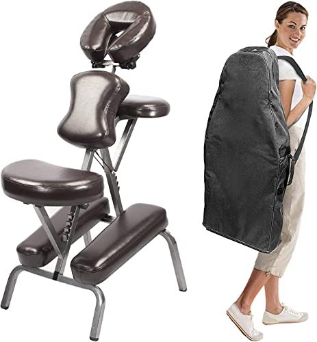 Master Massage Bedford Portable Light Weight Folding Salon Massage Chair with Carrying Case Bag and Height Adjustment (Coffee) - görsel 4