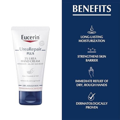 Eucerin Dry Skin Intensive Hand Cream with 5% Urea, 75ml – Deeply Moisturizing & Soothing