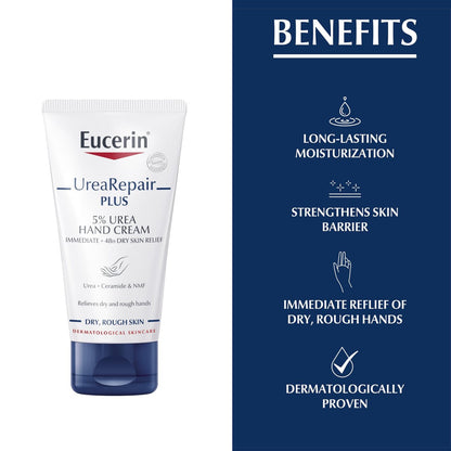 Eucerin Dry Skin Intensive Hand Cream with 5% Urea, 75ml – Deeply Moisturizing & Soothing