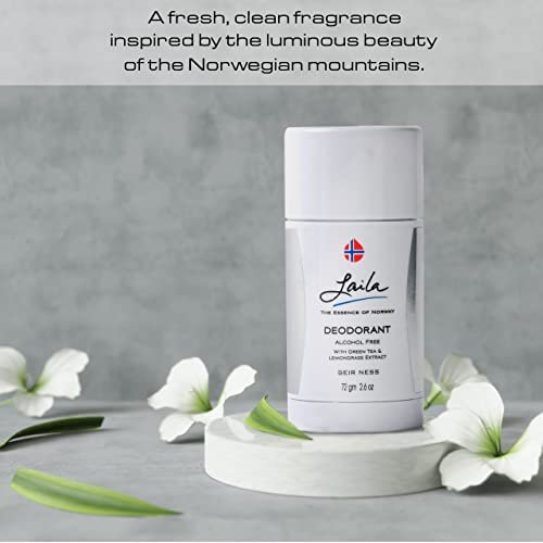 Geir Ness Laila Deodorant – Alcohol & Aluminum Free with Green Tea & Lemongrass, Long Lasting Fresh Clean Scent, 2.6 oz - görsel 16