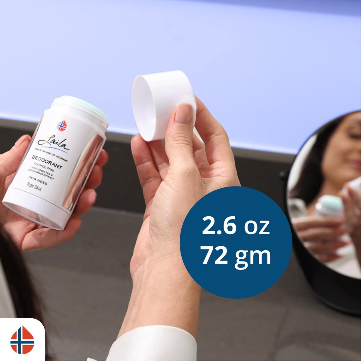 Geir Ness Laila Deodorant – Alcohol & Aluminum Free with Green Tea & Lemongrass, Long Lasting Fresh Clean Scent, 2.6 oz - görsel 5