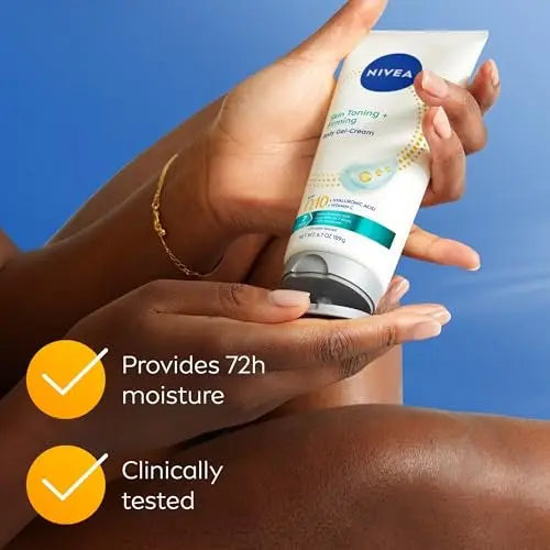 NIVEA Skin Firming & Toning Body Gel Cream with Q10, Hyaluronic Acid & Vitamin C - 72-Hour Moisture, 6.7 oz Avelisse