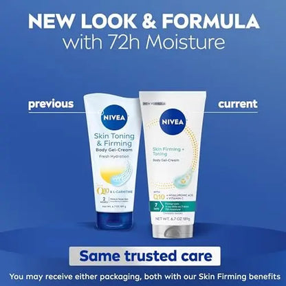 NIVEA Skin Firming & Toning Body Gel Cream with Q10, Hyaluronic Acid & Vitamin C - 72-Hour Moisture, 6.7 oz Avelisse