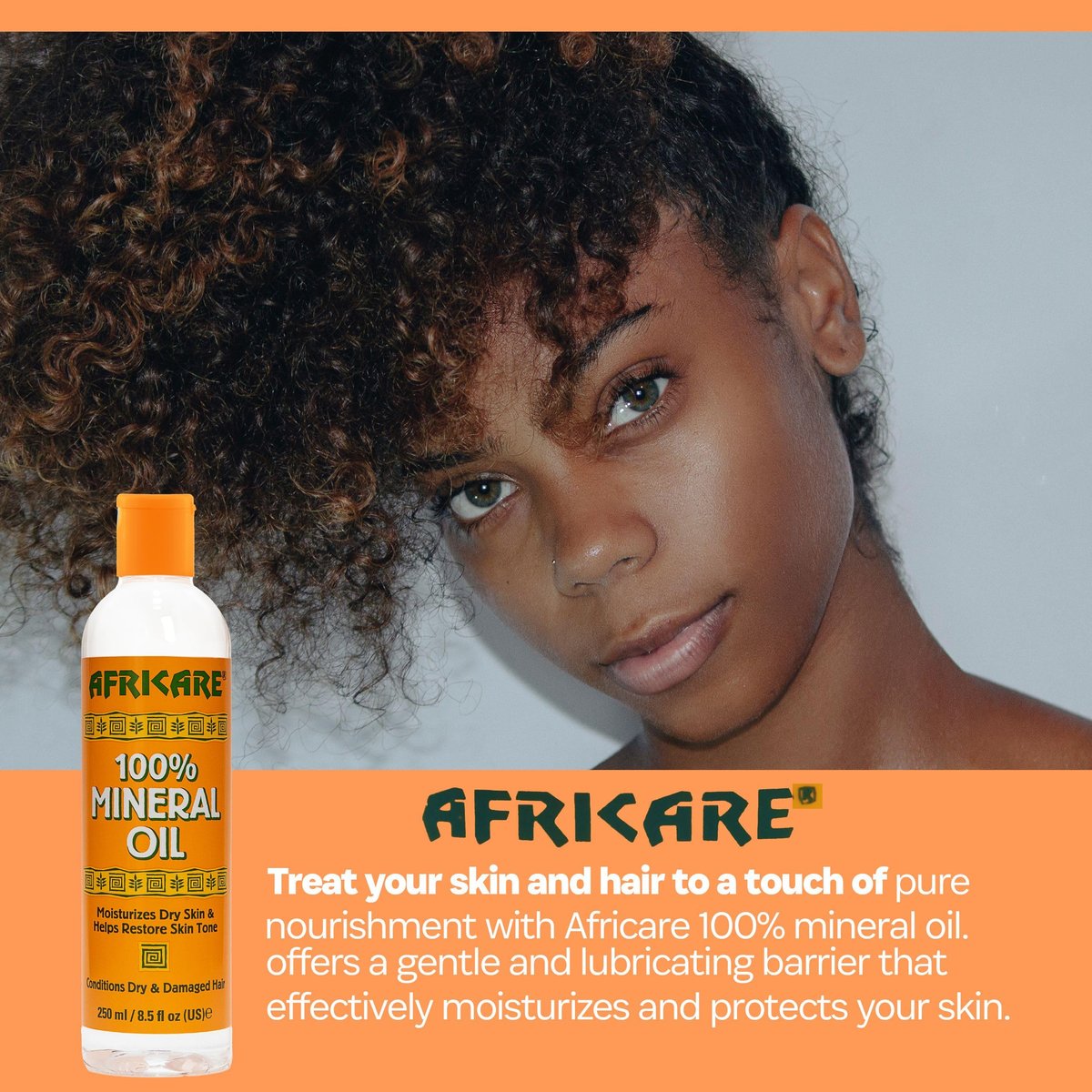 COCOCARE Africare 100% Mineral Oil - Fragrance Free Pure Oil for Skin and Scalp Care - 8.5 Fl Oz - görsel 3
